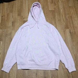Supreme Embroidered S Hoodie Light Pink Size Large READ DESCRIPTION